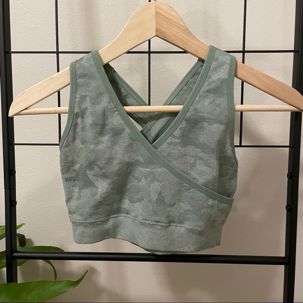 Green Camo Sports Bra